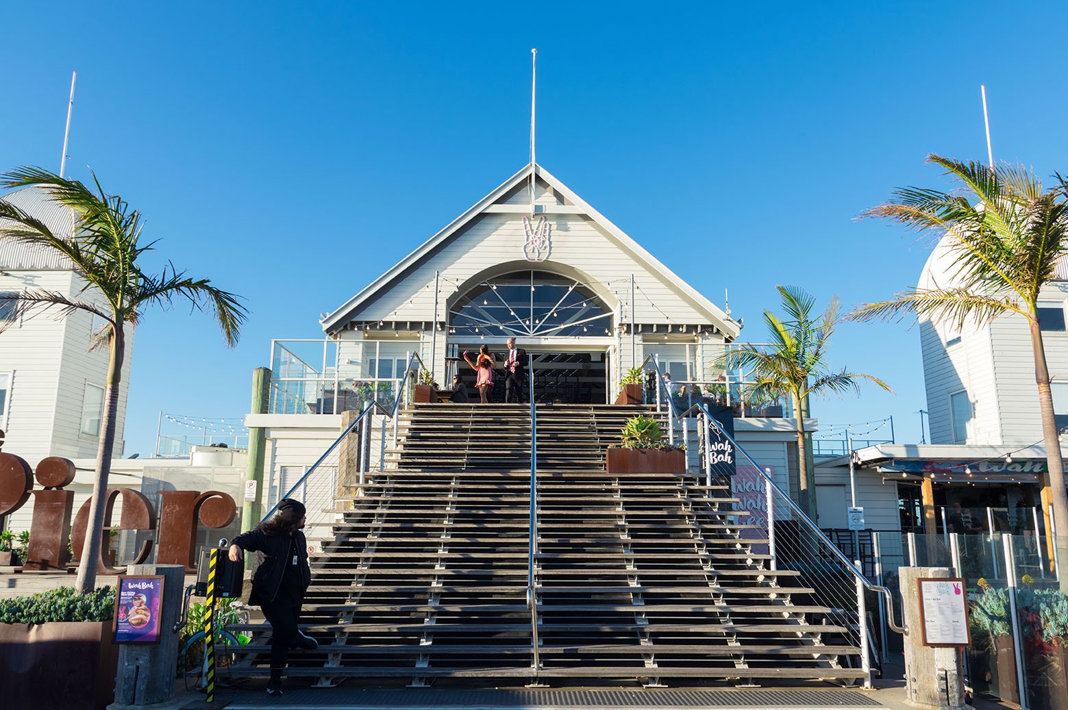 Geelong, Australia - October 13, 2018: Cunningham Pier is a history pier on the Geelong waterfront. It now features a number of restaurants.